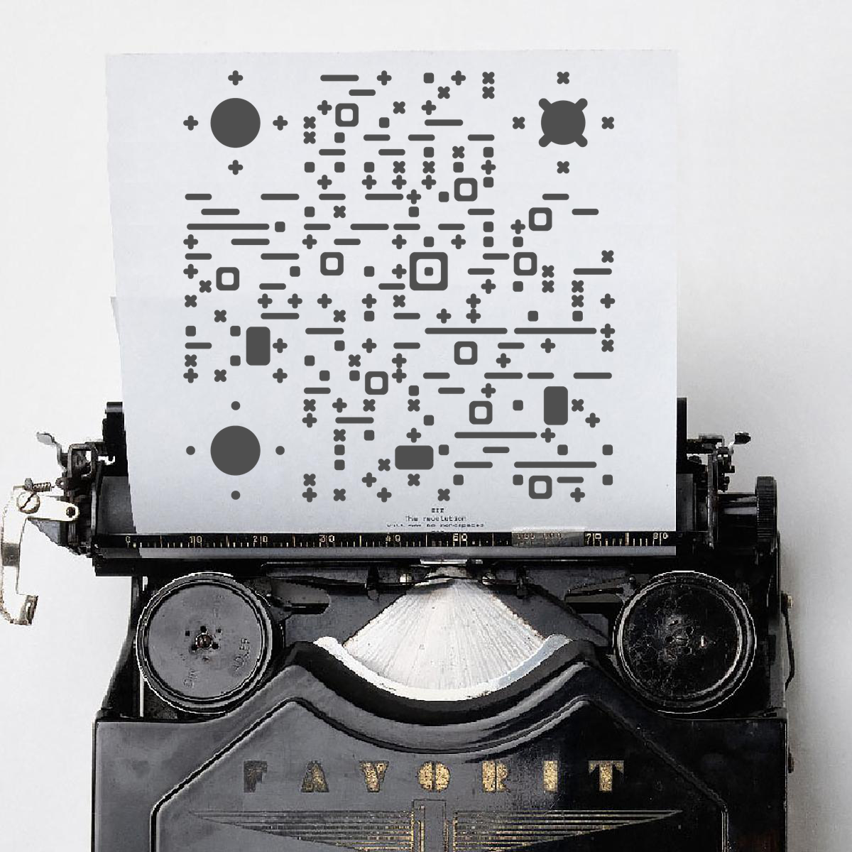 复古打字机二维码二维码生成器-平面静态-正方形码