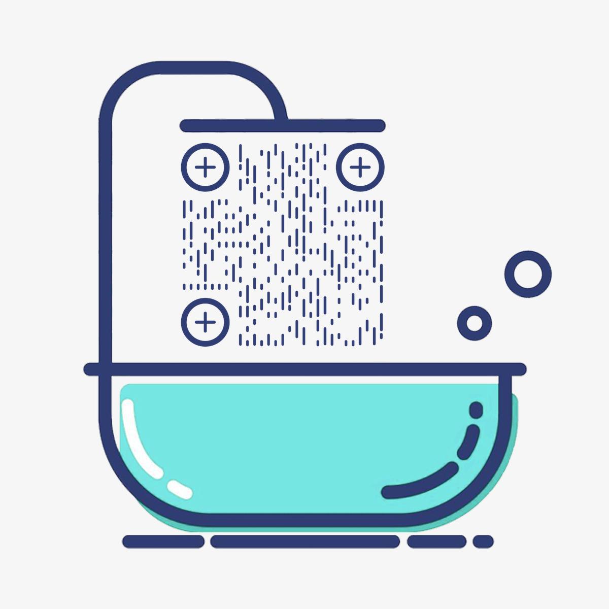 创意浴室二维码-正方形码-平面静态