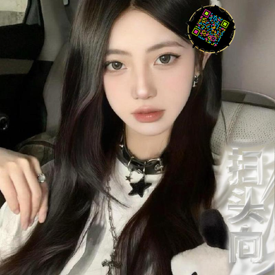 泡泡头图酷酷美女头像v扫五彩丝带艺术二维码二维码生成器-平面静态-正方形码