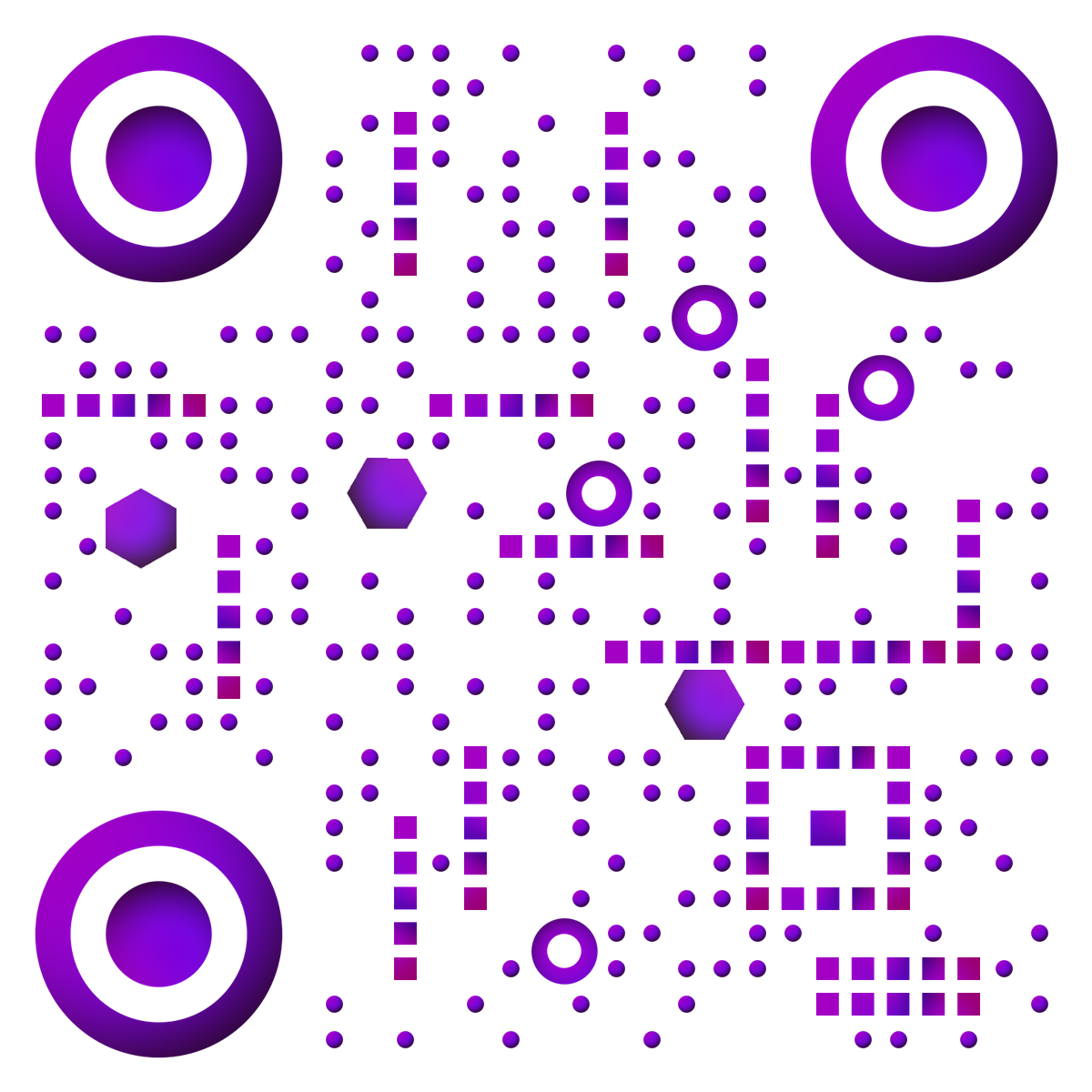 紫色星球发光二维码生成器-平面静态-无背景码