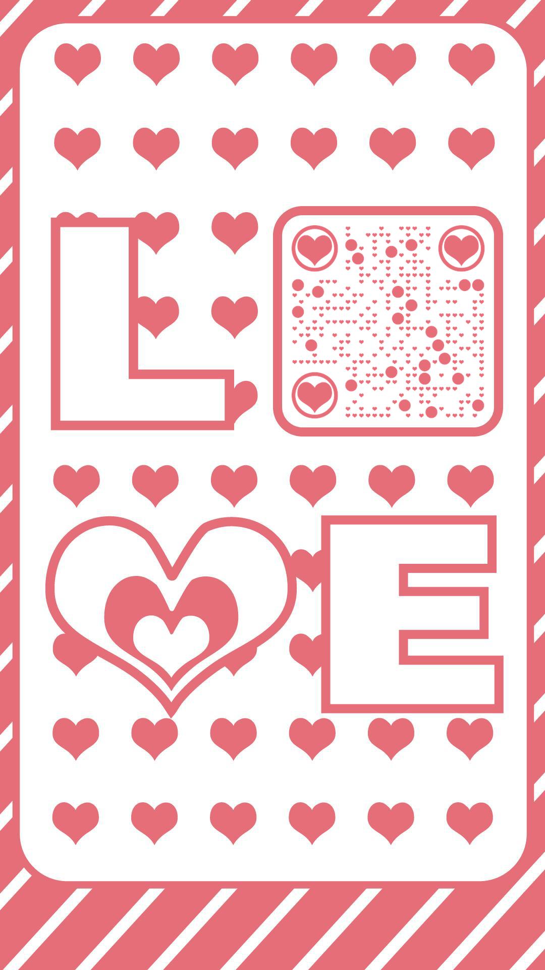 情人节爱心甜蜜LOVE二维码生成器-平面静态-手机海报