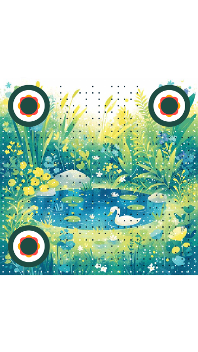 节日节气谷雨清新鸭子水池绿植二维码生成器-平面静态-手机海报