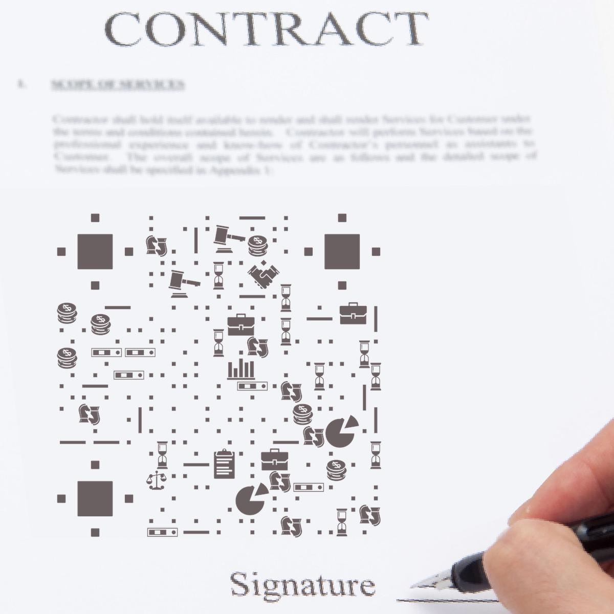 商务合作签约行政计划敲定签字二维码生成器-平面静态-正方形码