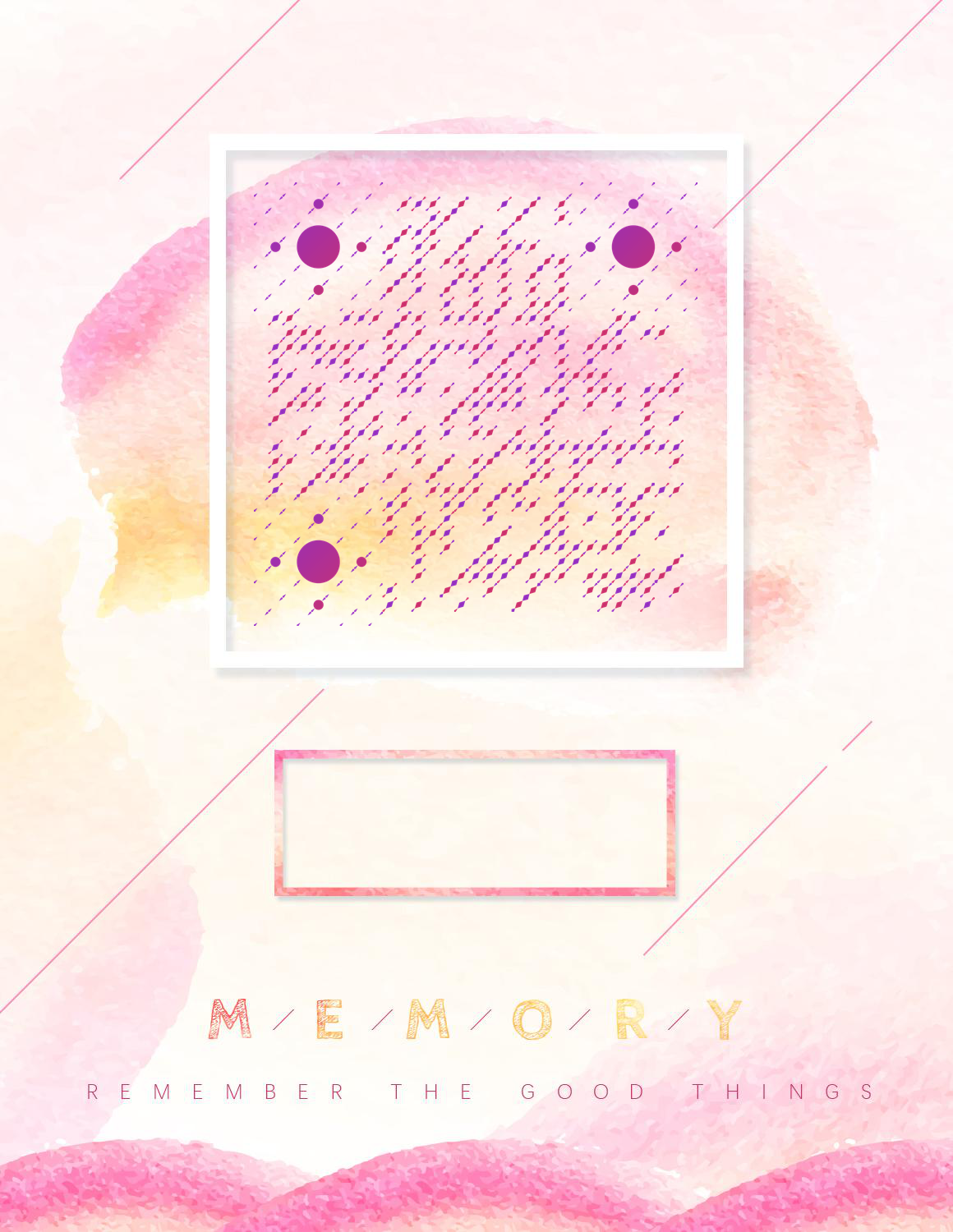 粉色回忆浪漫爱情水彩粉红渐变二维码生成器-平面静态-微信名片