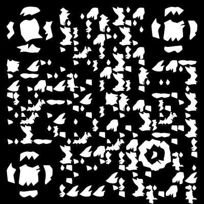 经典随图形色块黑白码简约时尚二维码生成器-平面静态-无背景码