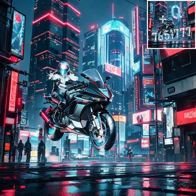 抖头赛博机车飞驰 AI 艺术字-第九工场字体生成器