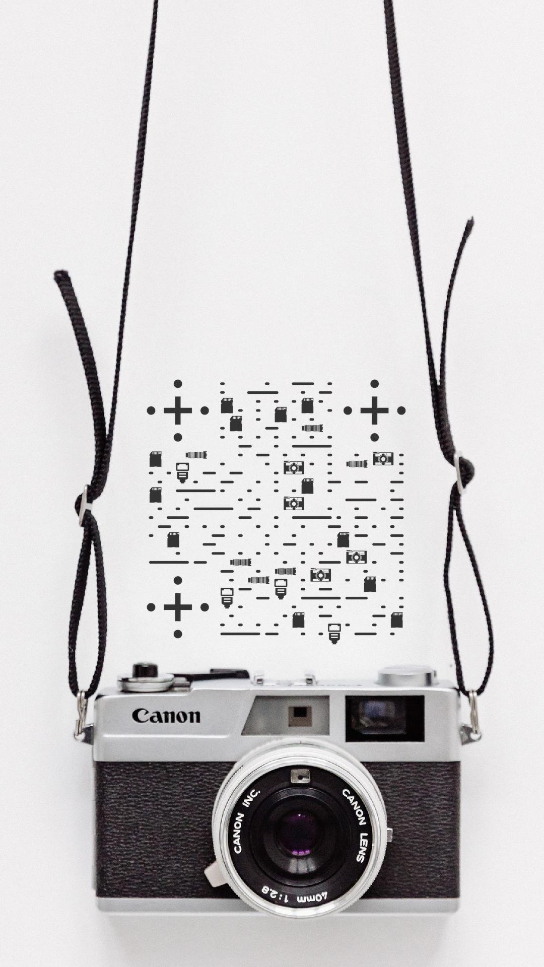 假日旅行摄影清新文艺风胶卷复古相机二维码生成器-平面静态-手机海报
