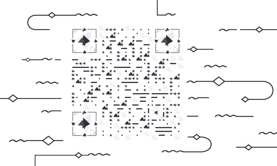 黑三角形线性黑白简约时尚二维码生成器-平面静态-公众号图