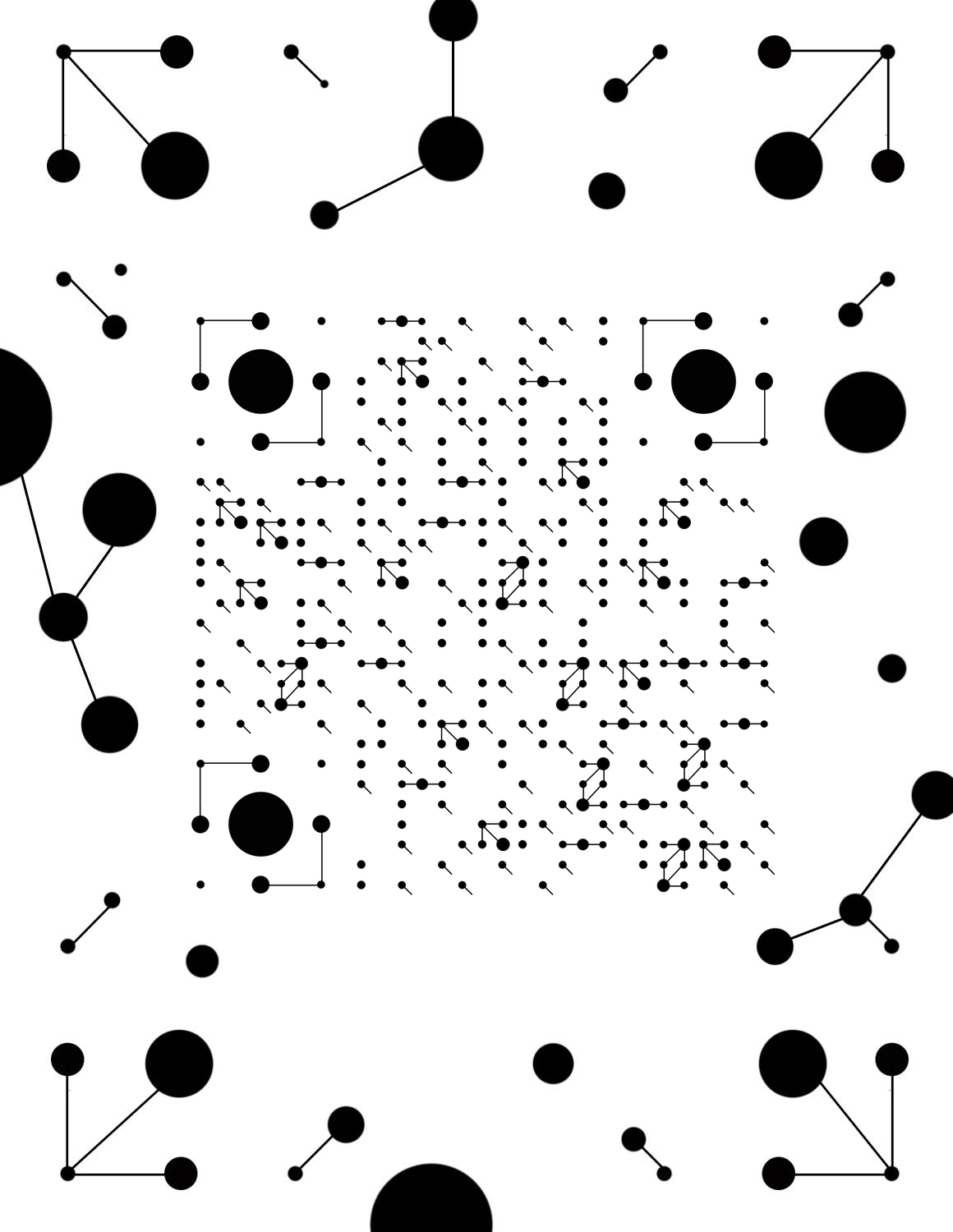 科技感黑白简约极简线条圆形二维码生成器-平面静态-微信名片