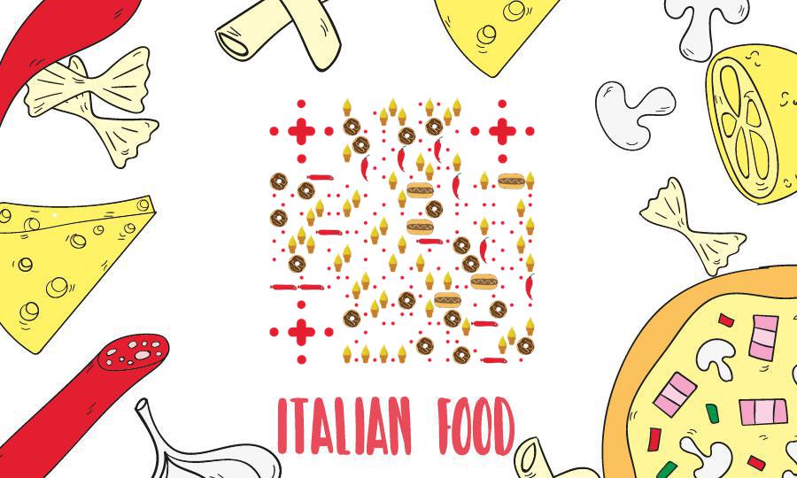 意大利美食快餐二维码生成器-平面静态-公众号图
