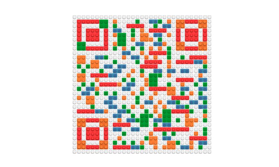 趣味玩具积木彩色游戏解压社交乐高模板 纯码二维码生成器-平面静态-公众号图