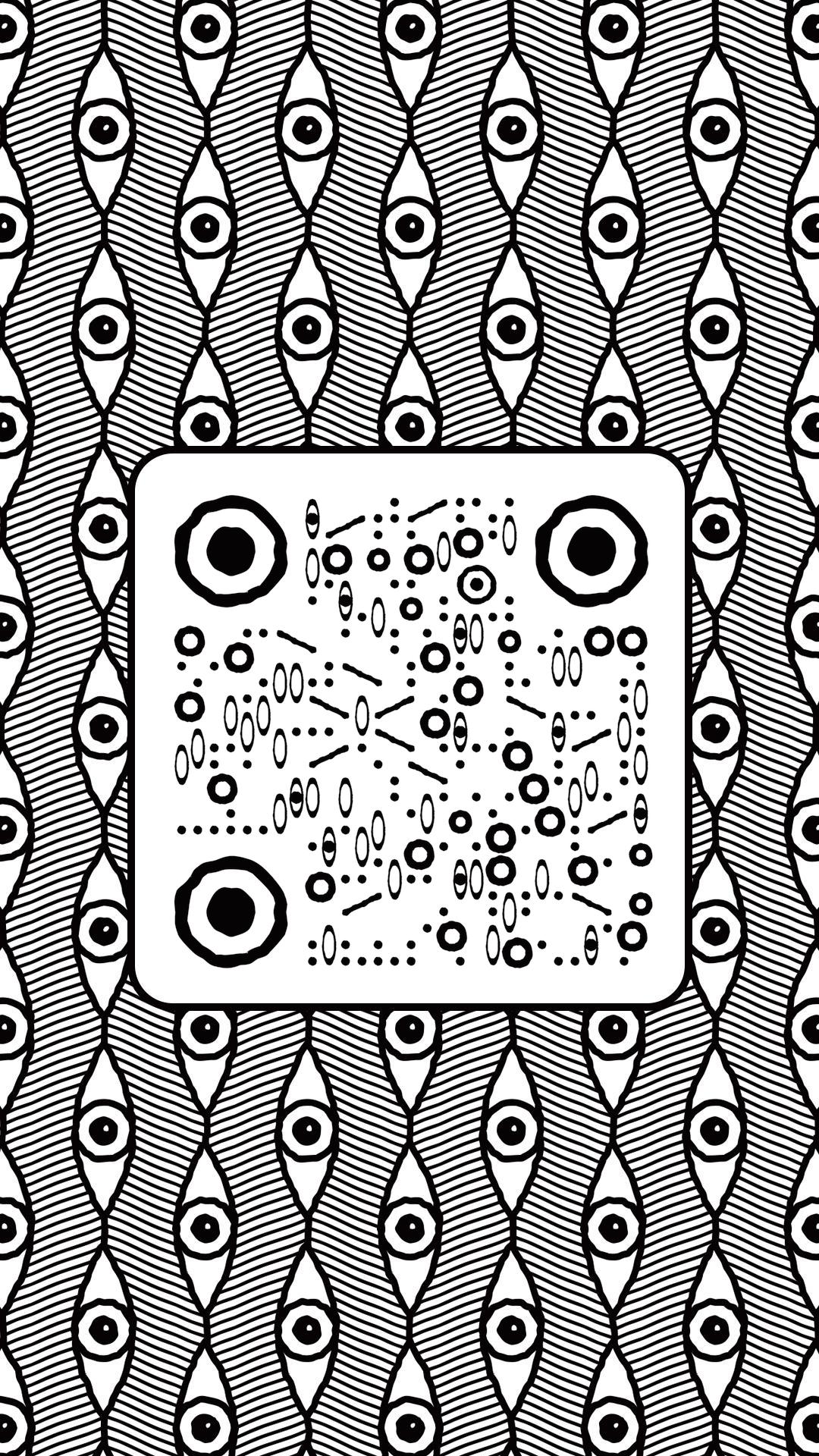 黑白现代装饰画眼睛艺术二维码生成器-平面静态-手机海报