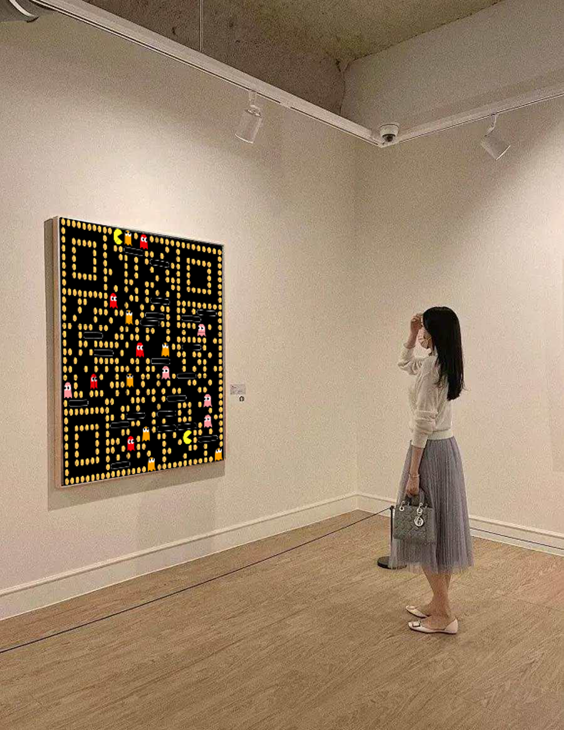 作品封面吃豆人画板女生画展艺术二维码二维码生成器-平面静态-微信名片
