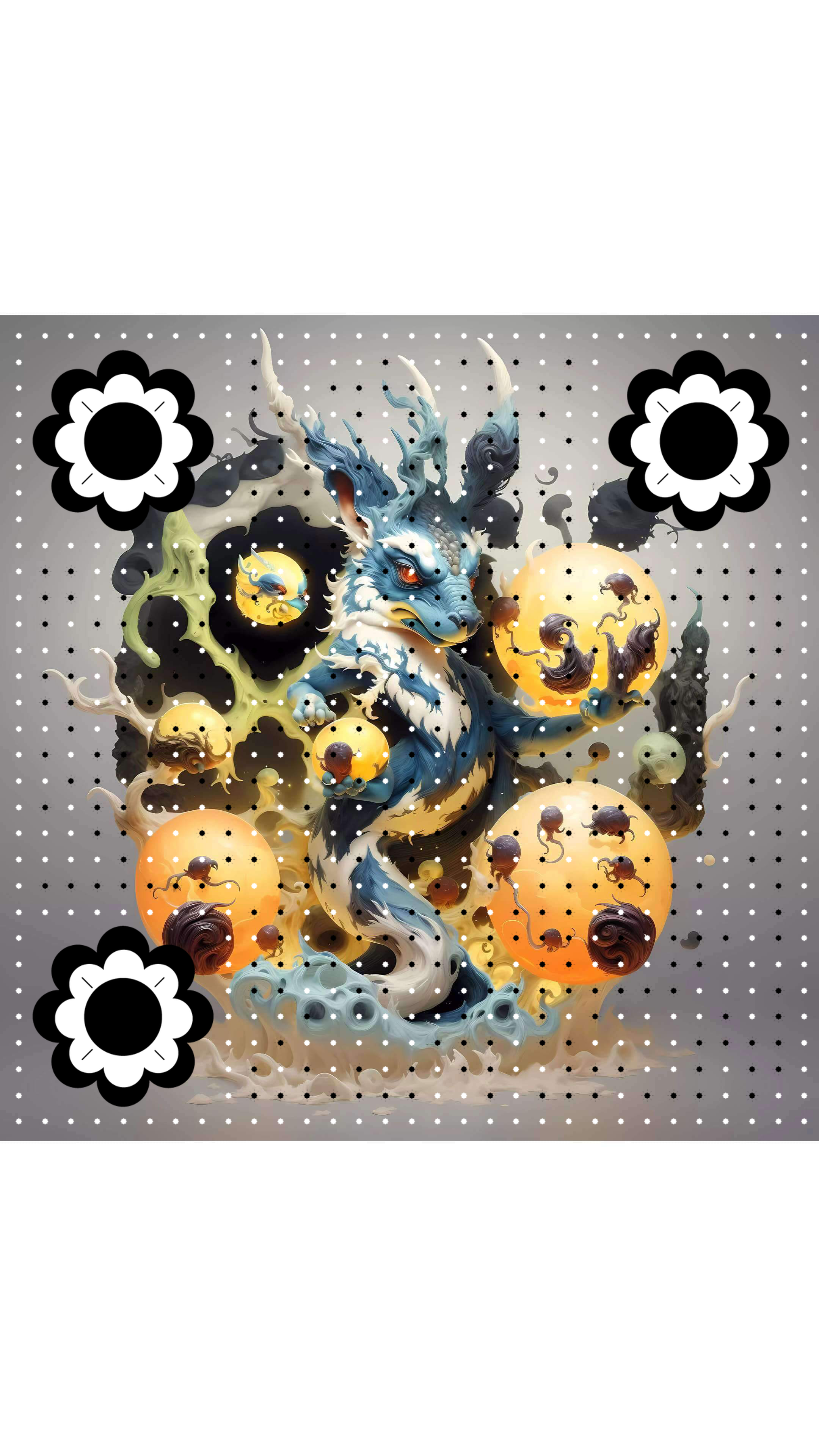 龙年青龙龙珠金龙中国龙龙年大吉大利金龙送福二维码生成器-平面静态-手机海报