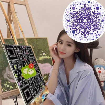 泡泡头图三格头画板美女紫色雪花隐藏二维码二维码生成器-平面静态-正方形码