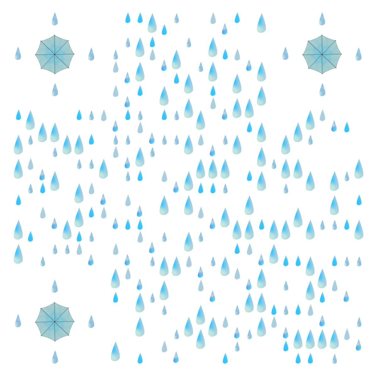 夏天的雨蓝色唯美清新雨伞谷雨二维码生成器-平面静态-无背景码