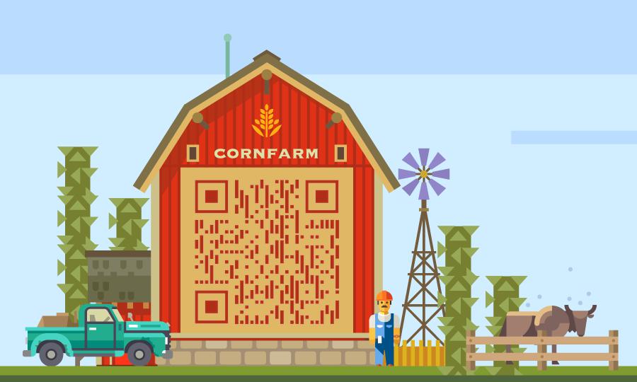 扁平风开心农场二维码生成器-平面静态-公众号图