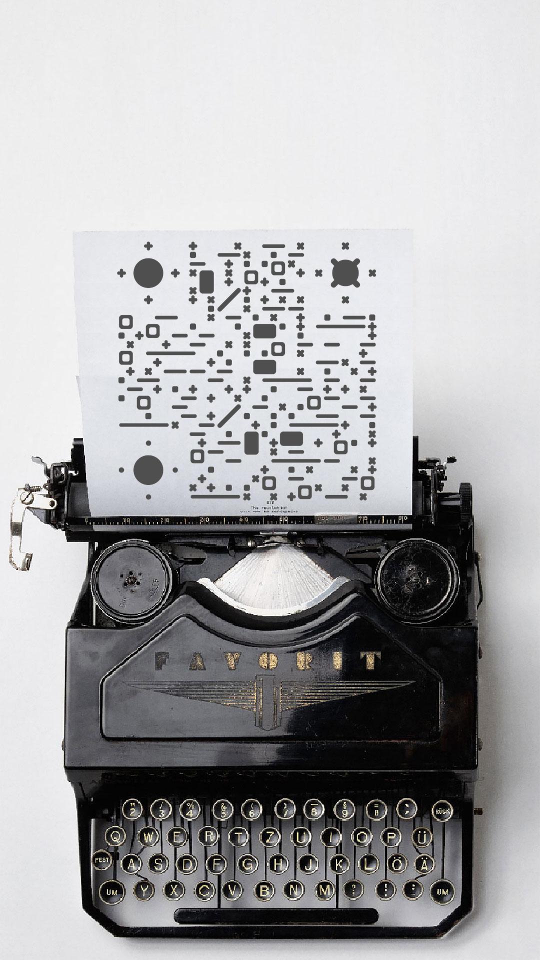 复古打字机二维码二维码生成器-平面静态-手机海报