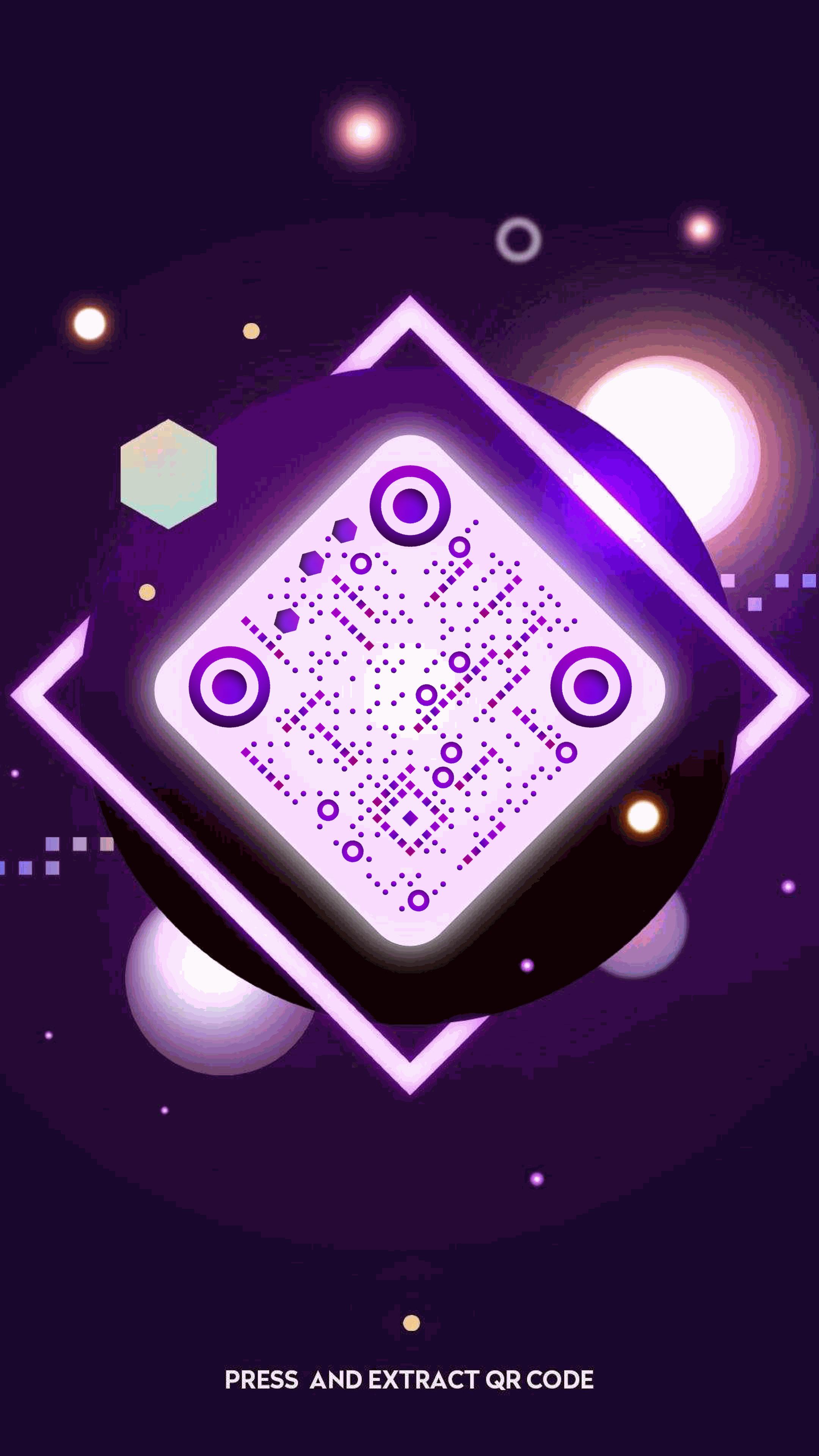 紫色星球发光二维码生成器-平面静态-手机海报