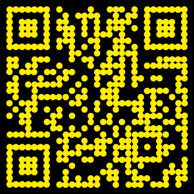 黄色融球圆形贴贴二维码生成器-平面静态-正方形码