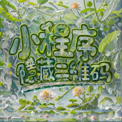 夏日荷塘AI艺术字-第九工场字体生成器