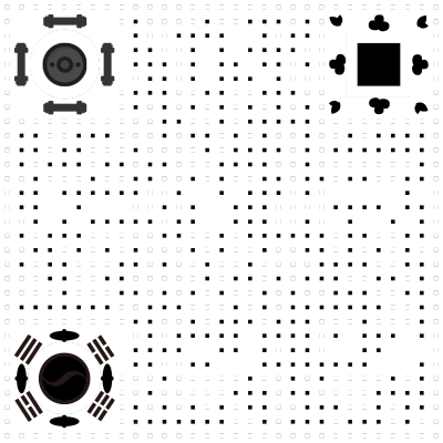 黑白随机点阵简约定位框码 02二维码生成器-平面静态-无背景码
