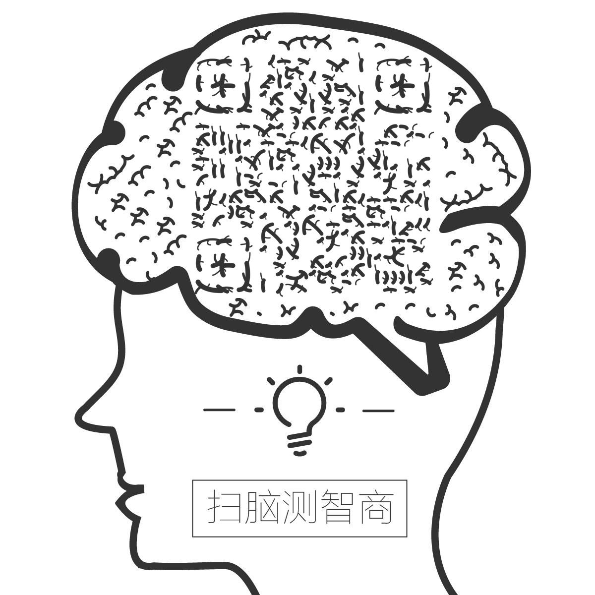 智商智力IQ测试思路活跃脑洞二维码生成器-平面静态-正方形码