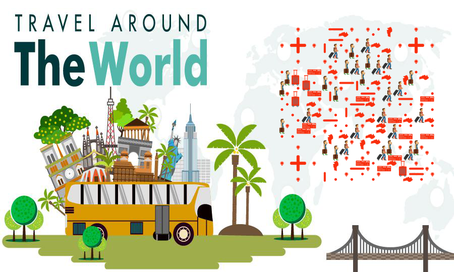 世界地图全球旅行打卡达人二维码-公众号图-平面静态