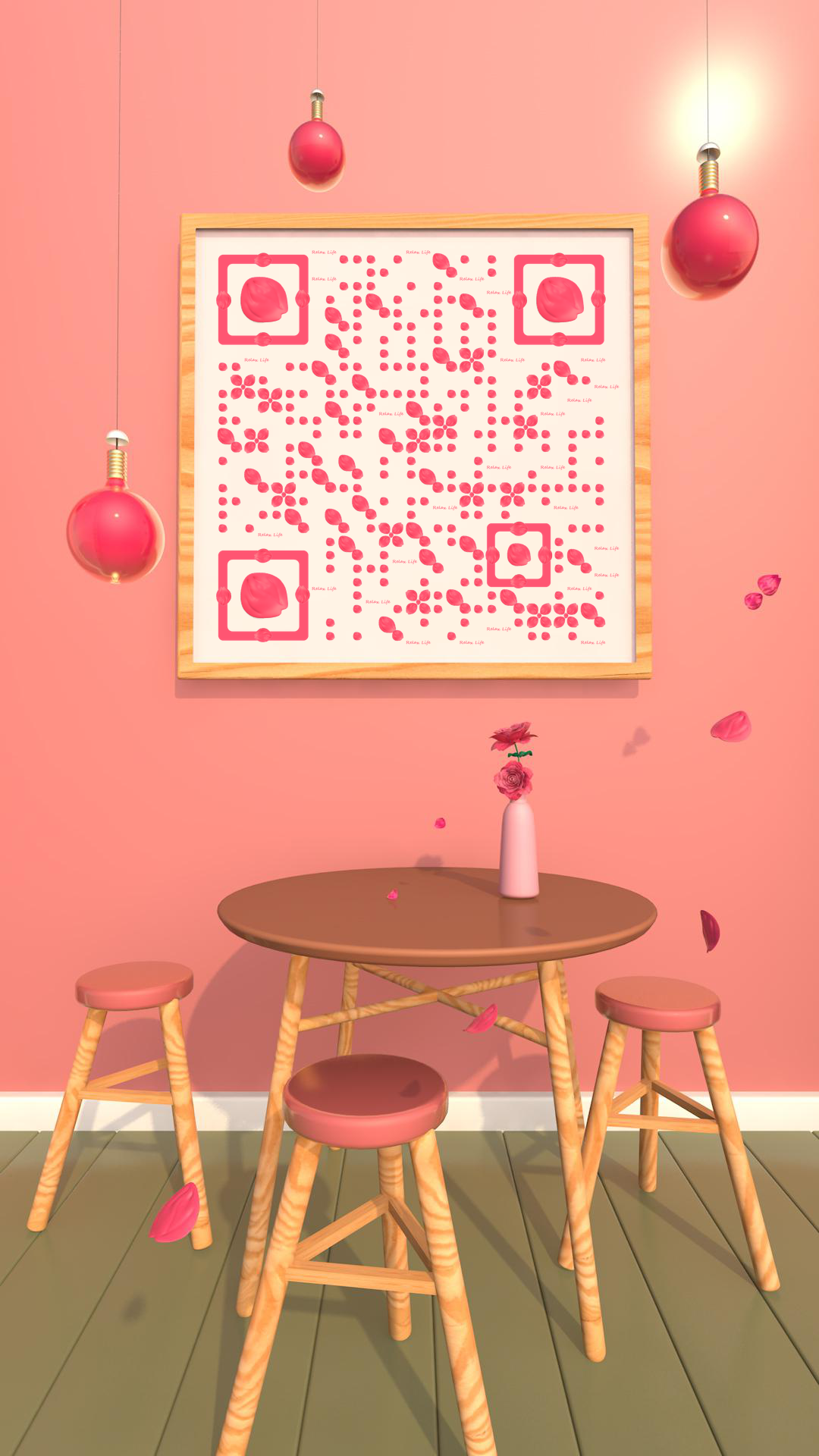 休闲小角客厅画框吊灯花瓣红色二维码生成器-平面静态-手机壁纸
