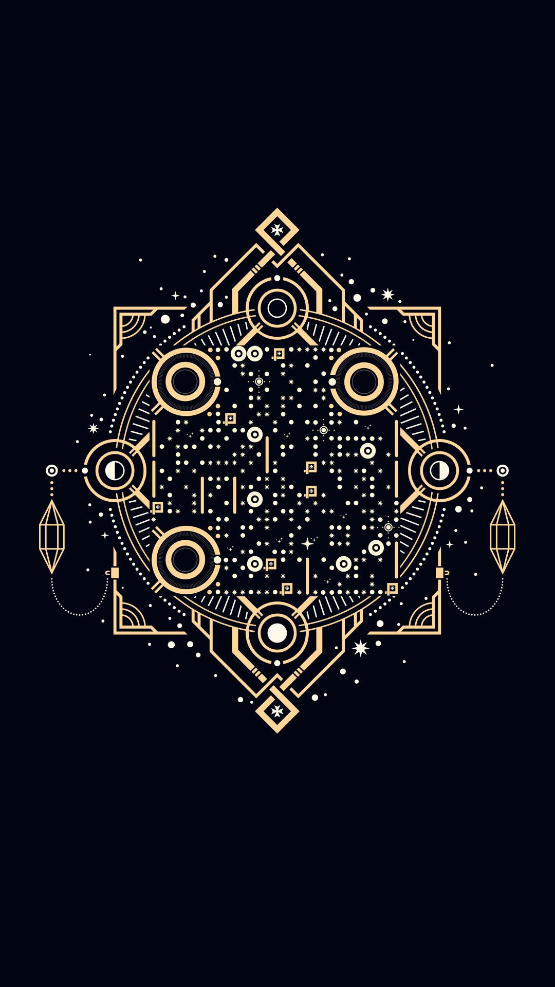 塔罗占卜星座神秘星空运势星空算命二维码生成器-平面静态-手机海报