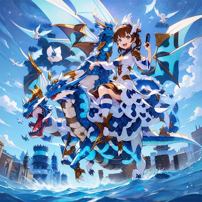 骑龙少女景AI创意码二维码生成器-正方形图-AI