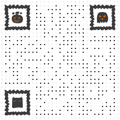 黑白南瓜随机点阵简约码二维码生成器-平面静态-无背景码