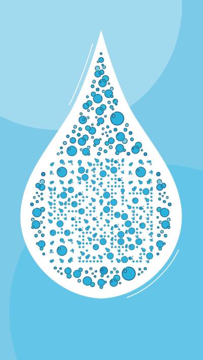 水滴水珠扫码买水矿泉水水滴图案节约用水保护环境二维码生成器-平面静态-手机海报