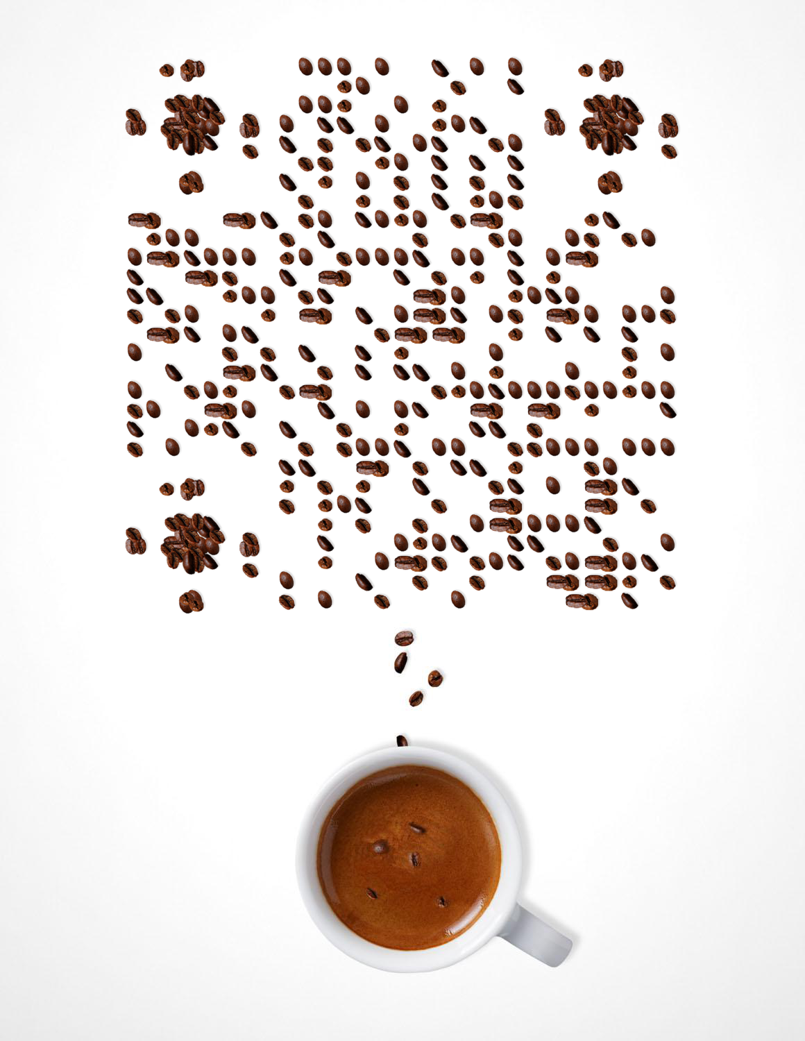 咖啡豆简约咖啡格调二维码-微信名片-平面静态