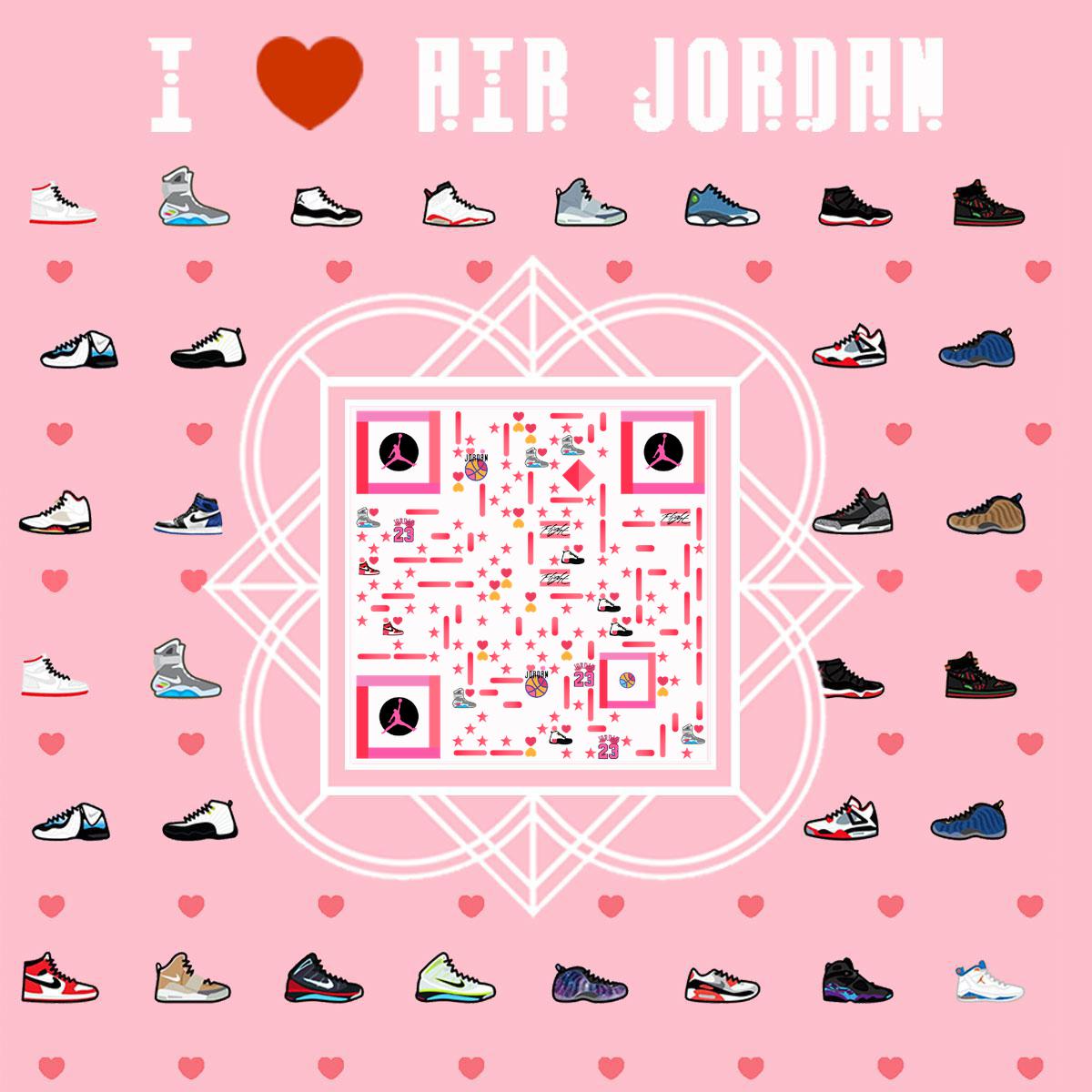 JORDAN鞋子粉色运动体育健身二维码生成器-平面静态-正方形码