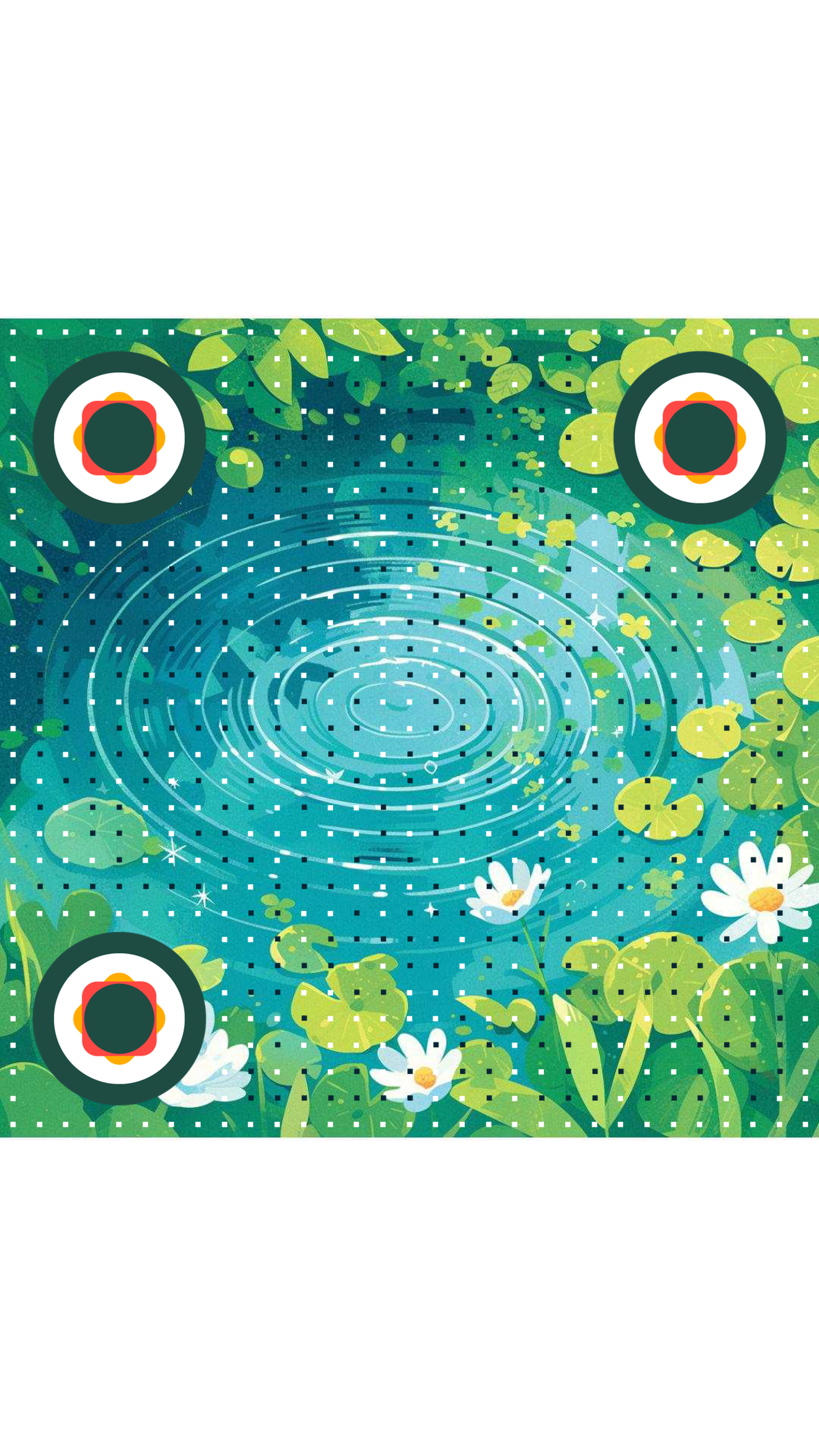谷雨节日节气小雏菊涟漪池塘绿植二维码生成器-平面静态-手机海报