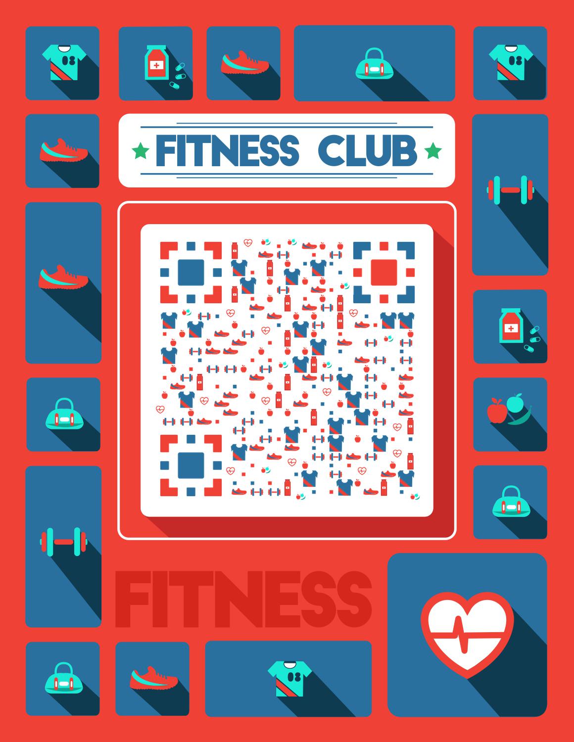 健身俱乐部锻炼身体撸铁减肥二维码生成器-平面静态-微信名片