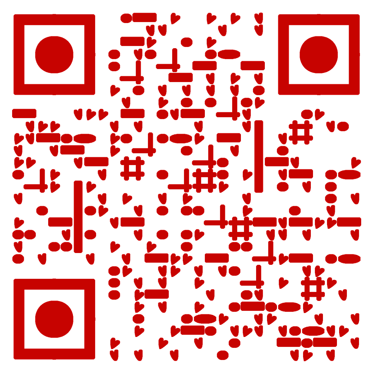 感恩的礼物红色丝带爱心礼盒二维码生成器-平面静态-无背景码