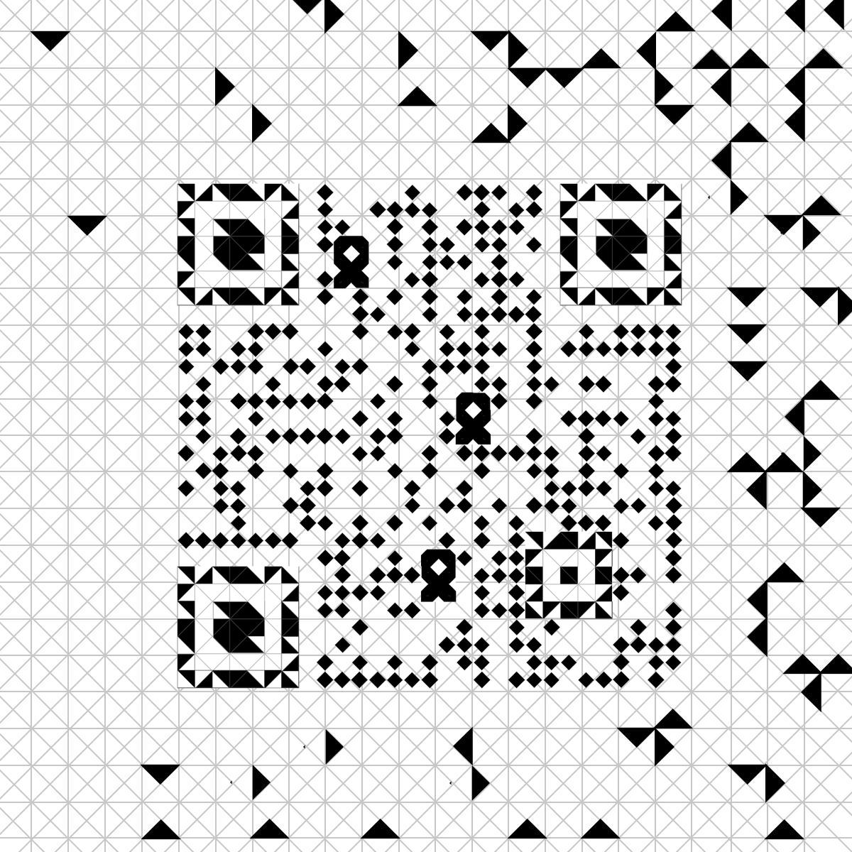菱格黑白图形时尚七巧板二维码生成器-平面静态-正方形码