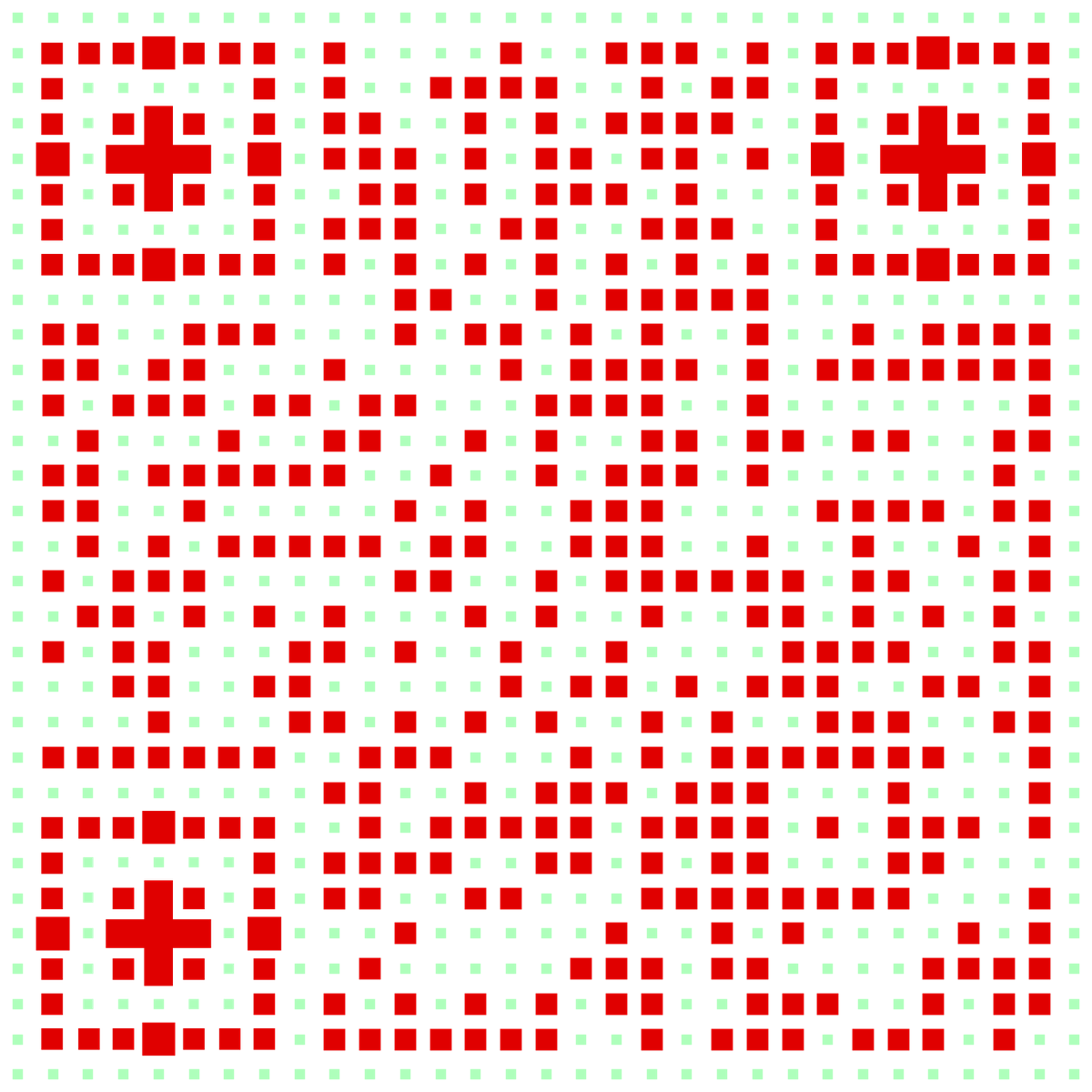 简约红绿米字格二维码生成器-平面静态-无背景码