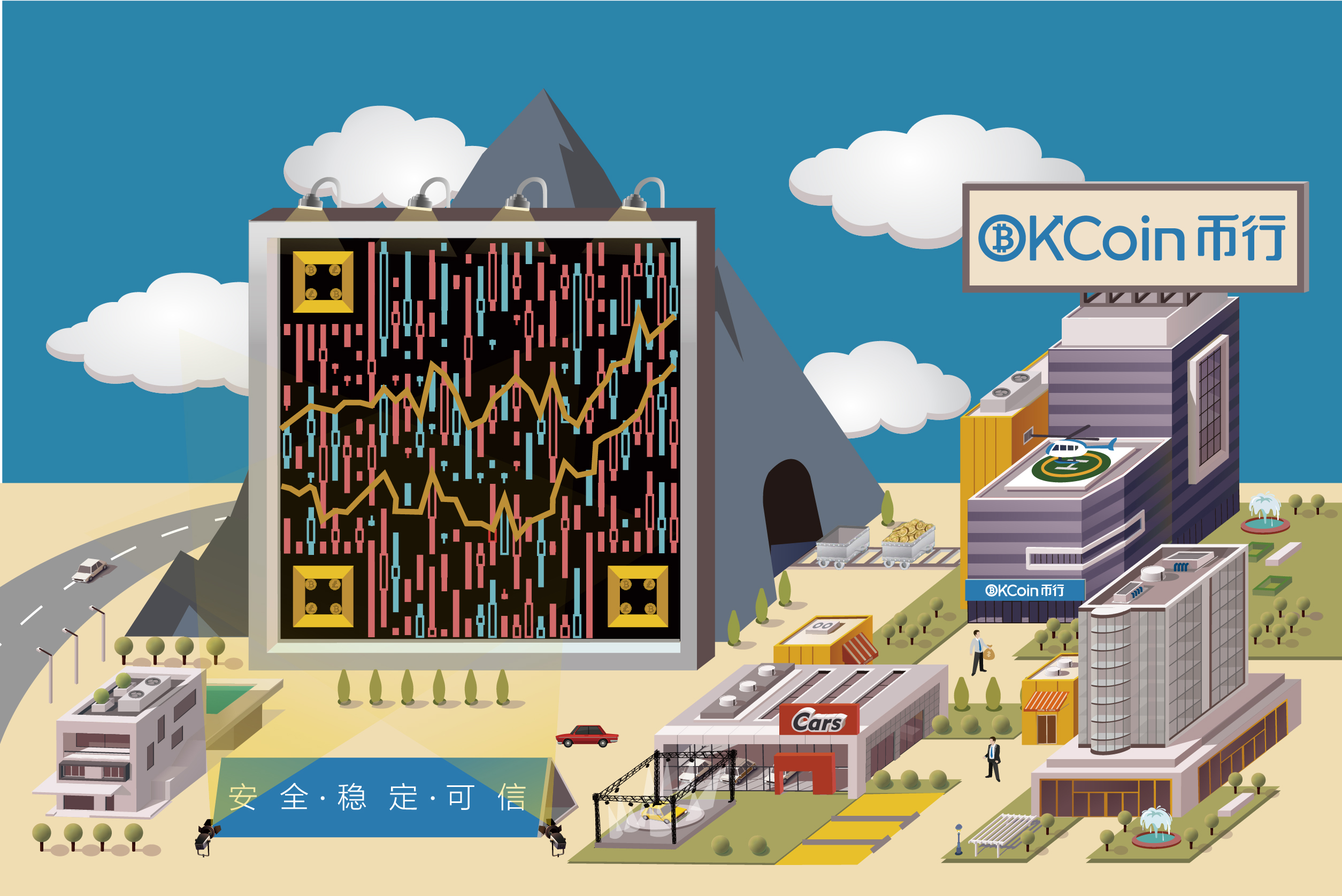 OKCOIN币行平面静态艺术二维码-创意二维码-第九工场设计外包