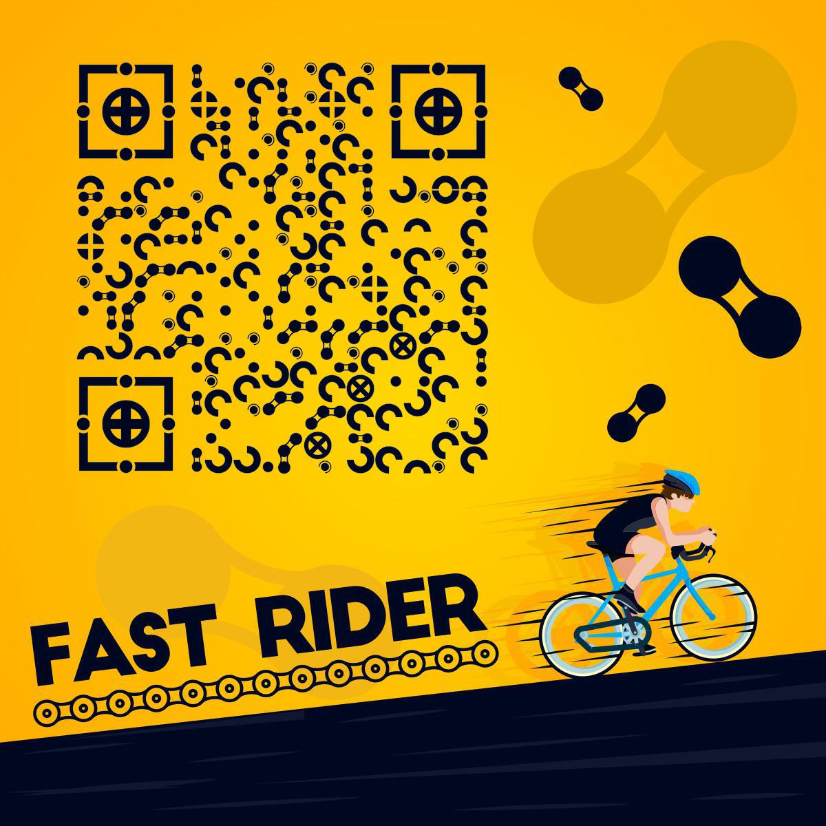 FAST RIDER骑行健康体育运动二维码生成器-平面静态-正方形码