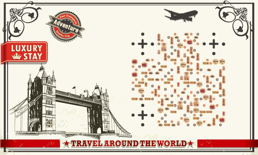 复古怀旧风欧洲行伦敦旅游二维码-公众号图-平面静态