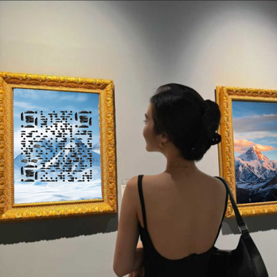 Q头像雪山画展女孩石头立体艺术二维码二维码生成器-平面静态-正方形码