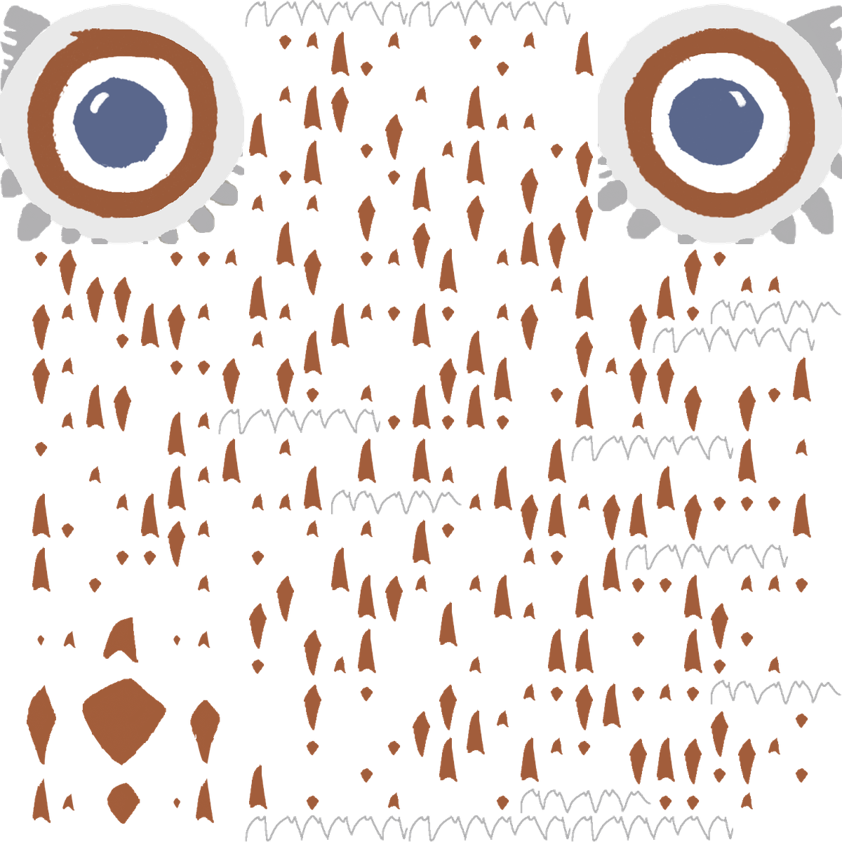 猫头鹰创意可爱呆萌大眼睛二维码生成器-平面静态-无背景码