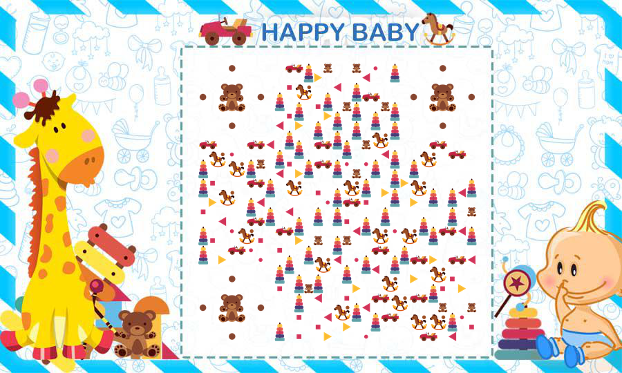 快乐宝贝可爱母婴用品玩具二维码生成器-平面静态-公众号图