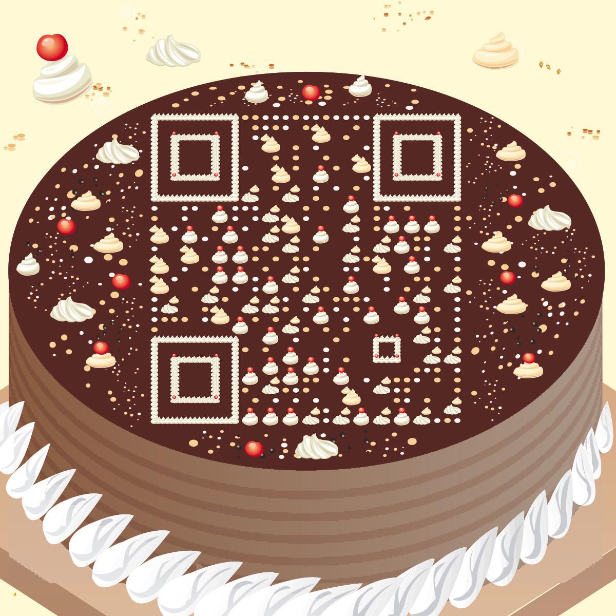 蛋糕房奶油生日庆祝甜品二维码生成器-平面静态-正方形码