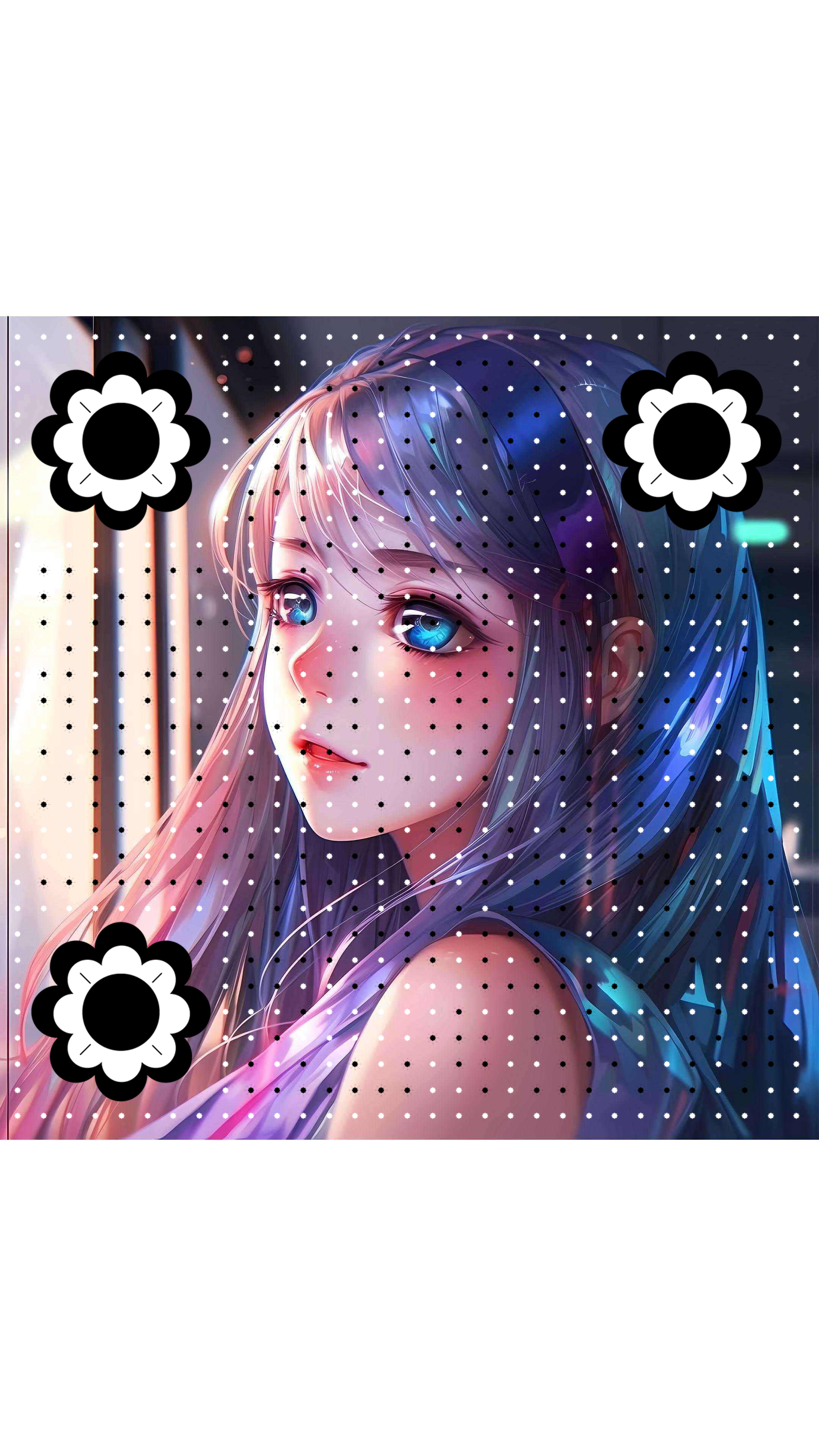 动漫女孩可爱蓝色眼睛二维码生成器-平面静态-手机海报