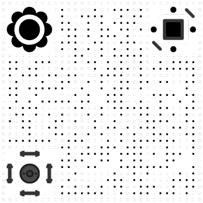 黑白随机点阵简约定位框码 05二维码生成器-平面静态-无背景码