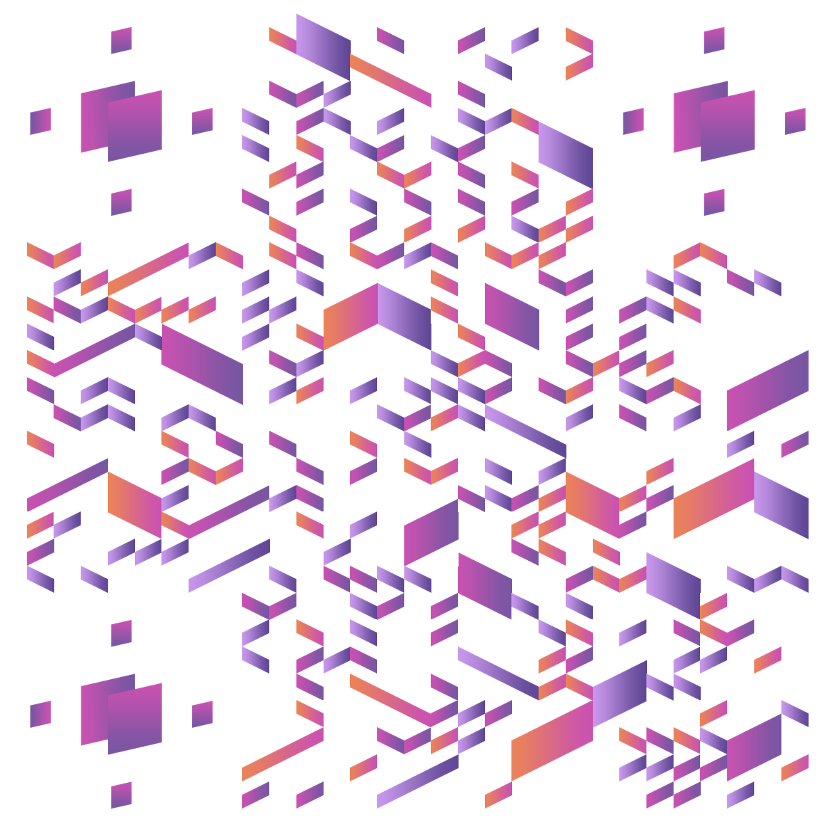 炫彩几何图形空间时尚渐变艺术二维码生成器-平面静态-无背景码
